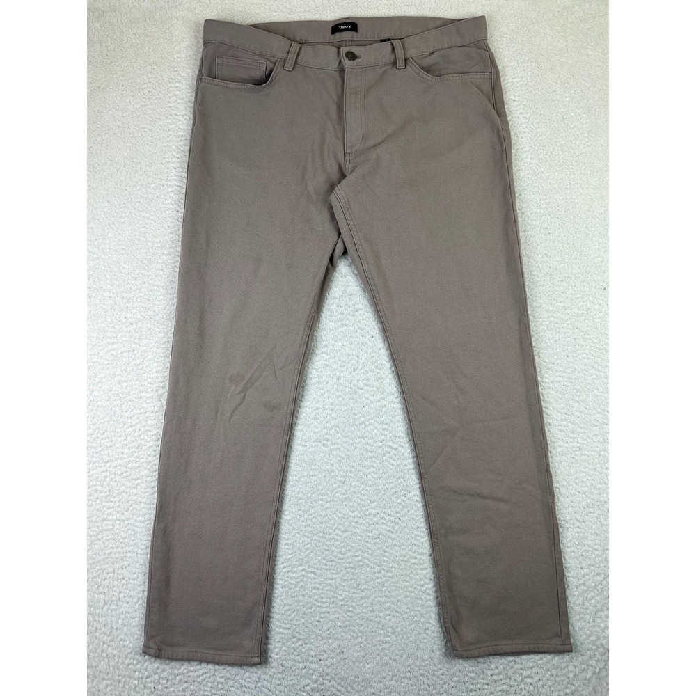 Theory‎ Pants Mens 38 Taupe Gray Haydin Chino Twill Slim Fit Stretch
